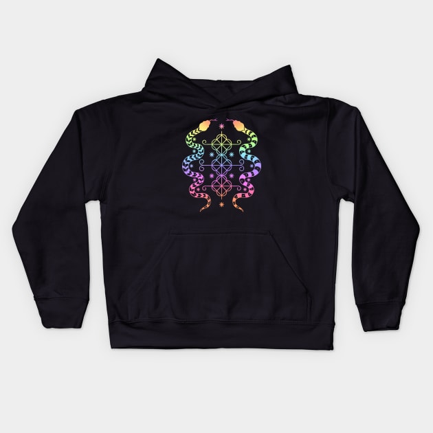 Damballah Wedo Veve loa symbol Kids Hoodie by OccultOmaStore